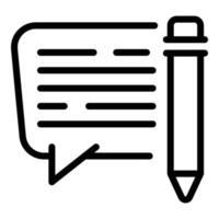 Writing review icon, outline style vector