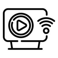 Interactive tv wifi icon, outline style vector