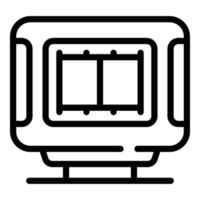 Interactive tv video icon, outline style vector