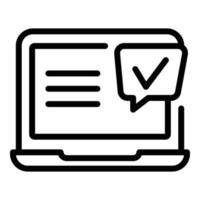 Approved laptop experience icon, outline style vector