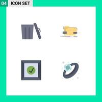 4 Creative Icons Modern Signs and Symbols of ecology box trash skrewdriver product Editable Vector Design Elements