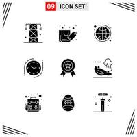 Modern Set of 9 Solid Glyphs Pictograph of medal watch sale time strategy Editable Vector Design Elements