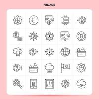 OutLine 25 Finance Icon set Vector Line Style Design Black Icons Set Linear pictogram pack Web and Mobile Business ideas design Vector Illustration