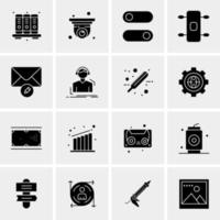 16 iconos de negocios universales vector ilustración de icono creativo para usar en proyectos relacionados con la web y dispositivos móviles