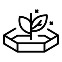 icono de cultivo de plantas de laboratorio, estilo de esquema vector