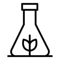 Gmo flask icon, outline style vector