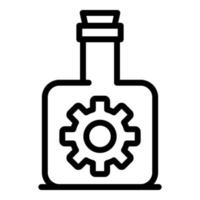 Gear in flask icon, outline style vector