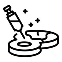 Syringe and food icon, outline style vector