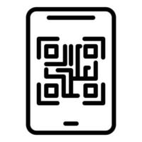 Smartphone interaction icon, outline style vector