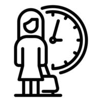 Woman in aeroport icon, outline style vector