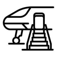 Boarding plane icon, outline style vector