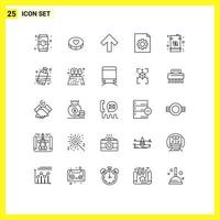 Pack of 25 creative Lines of dollar business loves file control Editable Vector Design Elements