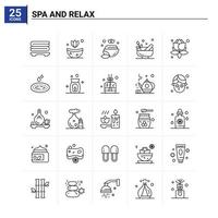 25 Spa And Relax icon set vector background