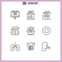 9 Creative Icons Modern Signs and Symbols of cube water kid slider game Editable Vector Design Elements