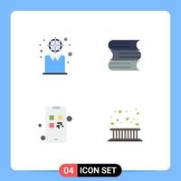 4 User Interface Flat Icon Pack of modern Signs and Symbols of business money personal files area Editable Vector Design Elements