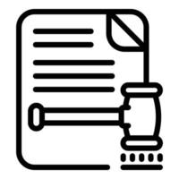 Law document icon, outline style vector