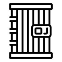icono de celda de cárcel, estilo de contorno vector