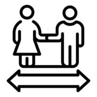 Couple distance icon, outline style vector