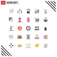 Universal Icon Symbols Group of 25 Modern Flat Colors of tree bench electronics date play Editable Vector Design Elements