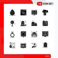 Modern Set of 16 Solid Glyphs and symbols such as online docs digital storage programing cloud reporting monitor Editable Vector Design Elements