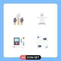 Pictogram Set of 4 Simple Flat Icons of aspiration ammeter employee takeoff meter Editable Vector Design Elements