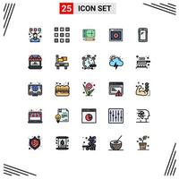25 iconos creativos signos y símbolos modernos de elementos de diseño de vectores editables de educación de derechos de autor de números digitales en línea