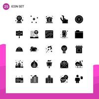 Pack of 25 Modern Solid Glyphs Signs and Symbols for Web Print Media such as wireframe ui home layout pinch Editable Vector Design Elements