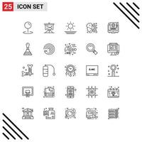 25 Creative Icons Modern Signs and Symbols of file thinking beach process design Editable Vector Design Elements