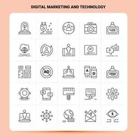 OutLine 25 Digital Marketing And Technology Icon set Vector Line Style Design Black Icons Set Linear pictogram pack Web and Mobile Business ideas design Vector Illustration
