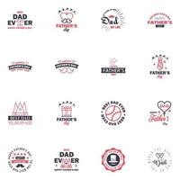 Happy fathers day 16 Black and Pink vintage retro type font Illustrator eps10 Editable Vector Design Elements