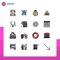 Stock Vector Icon Pack of 16 Line Signs and Symbols for necklace security direction network computer Editable Creative Vector Design Elements