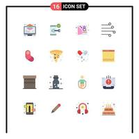 conjunto de 16 iconos de interfaz de usuario modernos signos de símbolos para el aire del clima día de invitación abierto paquete editable de elementos creativos de diseño de vectores