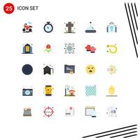 25 Universal Flat Color Signs Symbols of user engagement engagement cross ufo science Editable Vector Design Elements