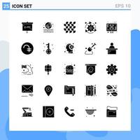 25 iconos creativos, signos y símbolos modernos de configuración de opciones, flecha de otoño, mijo, elementos de diseño vectorial editables vector