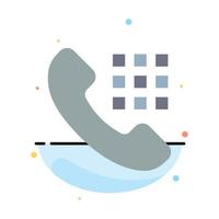 Call Dial Phone Keys Abstract Flat Color Icon Template vector