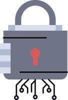 Security cyber lock protection secure Flat Color Icon Vector