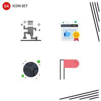 Group of 4 Modern Flat Icons Set for exercise paragraph business neptune 5 Editable Vector Design Elements