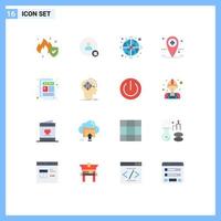 Set of 16 Vector Flat Colors on Grid for newspaper medical arrow local healthcare Editable Pack of Creative Vector Design Elements