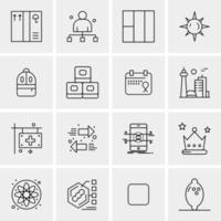 16 iconos de negocios universales vector ilustración de icono creativo para usar en proyectos relacionados con la web y dispositivos móviles