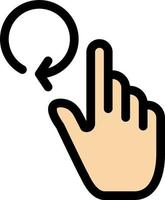 gestos con los dedos de la mano recargar plantilla de banner de icono de vector de icono de color plano
