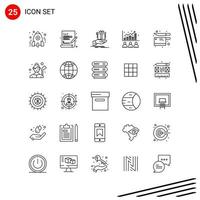 Collection of 25 Vector Icons in Line style Pixle Perfect Outline Symbols for Web and Mobile Line Icon Signs on White Background 25 Icons