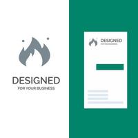 Fire Industry Oil Construction Grey Logo Design and Business Card Template vector