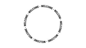 Welcome lettering animation in circular style. Black letters on a white background. vector animation. flat design. video