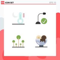 Set of 4 Commercial Flat Icons pack for climate forest temperature devices nature Editable Vector Design Elements