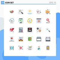 25 colores planos universales establecidos para aplicaciones web y móviles estetoscopio de datos monitoreo de impuestos atención médica elementos de diseño de vectores editables