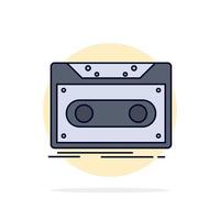 Cassette demo record tape record Flat Color Icon Vector