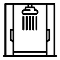Shower stall interior icon, outline style vector