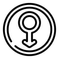 género wc hombre icono de signo, estilo de esquema vector