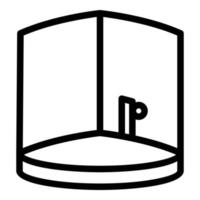 Corner shower stall icon, outline style vector