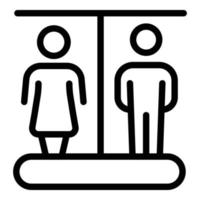 icono de baño de hombre mujer, estilo de esquema vector